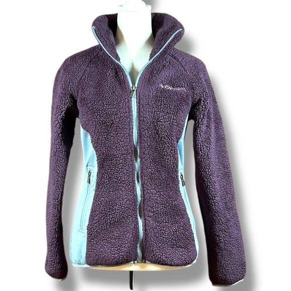 Columbia Fast Beauty Fleece Full‎ Zip Jacket Womens Extra Small XS Purple Blue - Picture 1 of 12